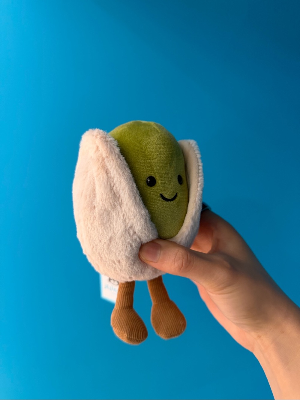 Plush Avocado Toy with Soft Shell and Corduroy Legs - Green & Cream